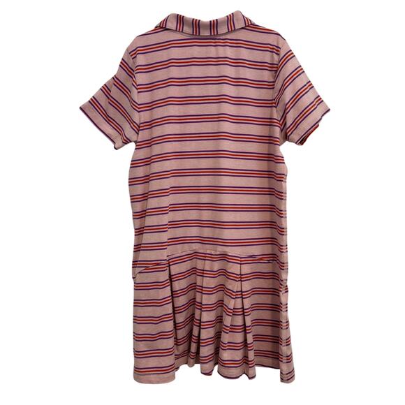 Hanna Andersson 140 size 10 Girls Drop Waist Collared Dress Pink Stripe - Picture 2 of 4
